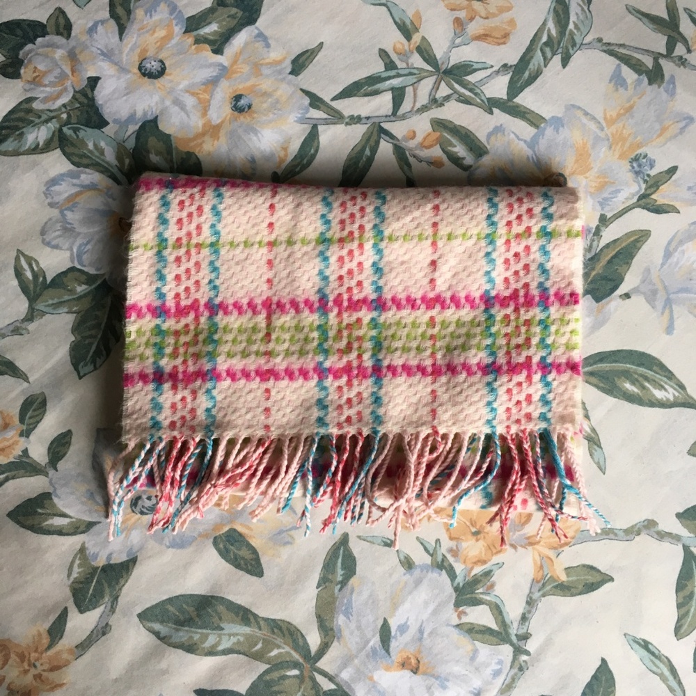 Softer than Cashmere Pink Green & Blue Plaid Scarf